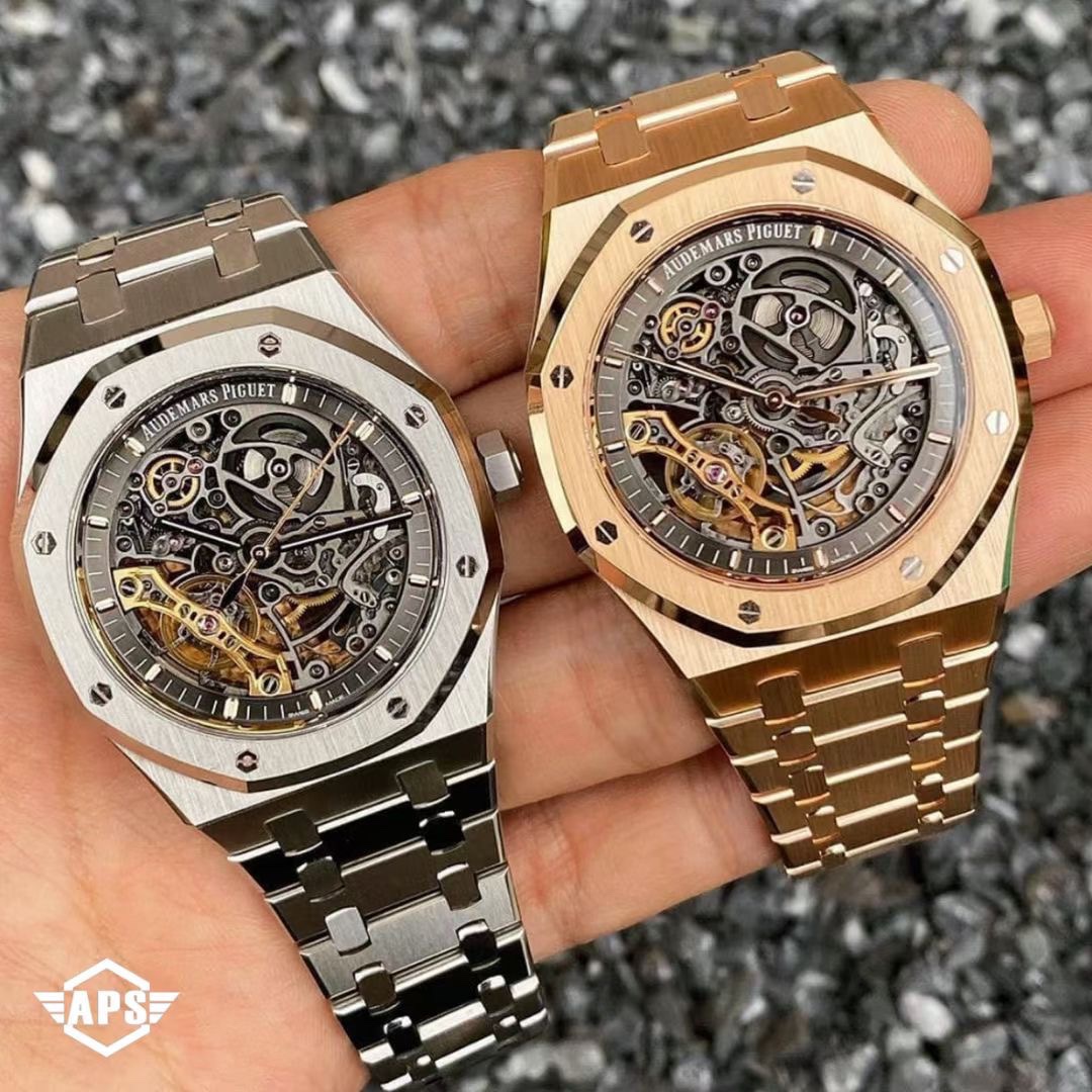 Audemars Piguet Apsaudemars 15407st.oo.1220st.01mensmechanical Calibre 3132 Movement,41 mm diameter,thickness9.9 Watch Dial Rose Gold Plated Handswatch Crystal Sapphire