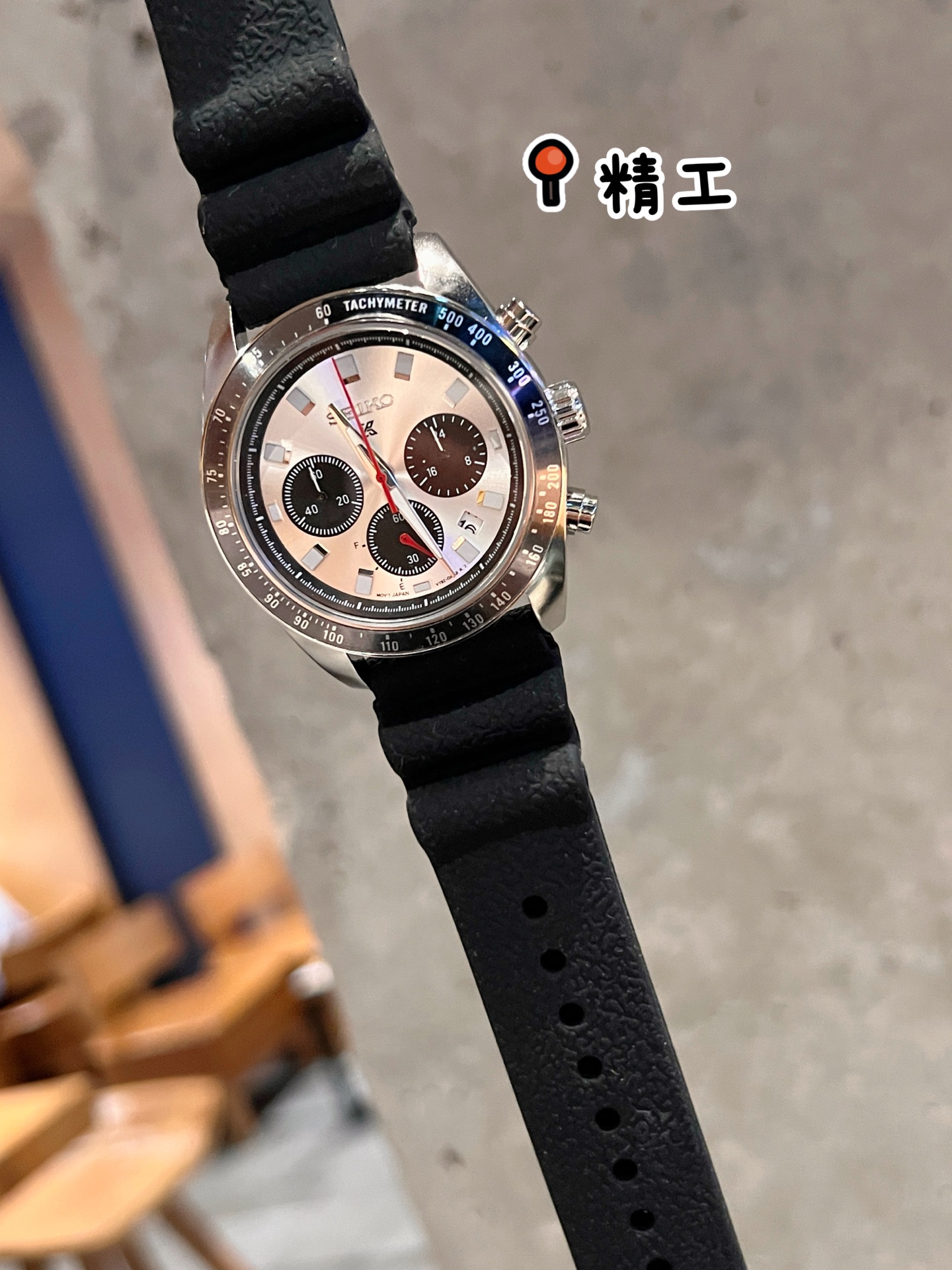 95 SEIKO Hardlex Crystal Powered by original 6-hand quartz movement.Diameter 40.6 mm Solid Case Back 316 Stainless Steel Case Rubber Strap with Butterfly Deployant Clasp Minimalist & Stylish Elegant Lifestyle!_14