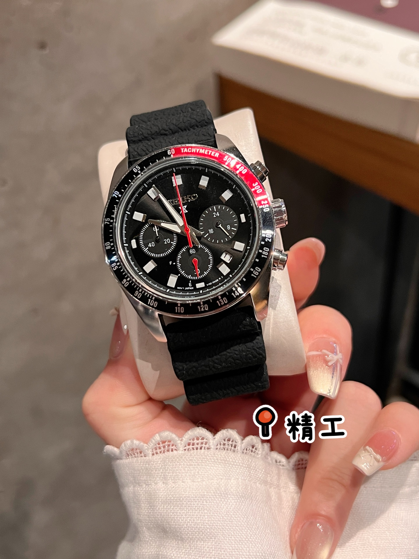 95 SEIKO Hardlex Crystal Powered by original 6-hand quartz movement.Diameter 40.6 mm Solid Case Back 316 Stainless Steel Case Rubber Strap with Butterfly Deployant Clasp Minimalist & Stylish Elegant Lifestyle!_15