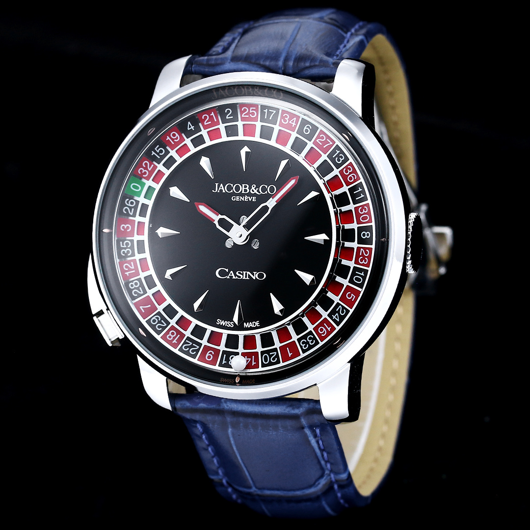 Jacob & Co Casino Tourbillon Roulette Watch Neymar Edition Swiss Automatic Mechanical Watch 44mm