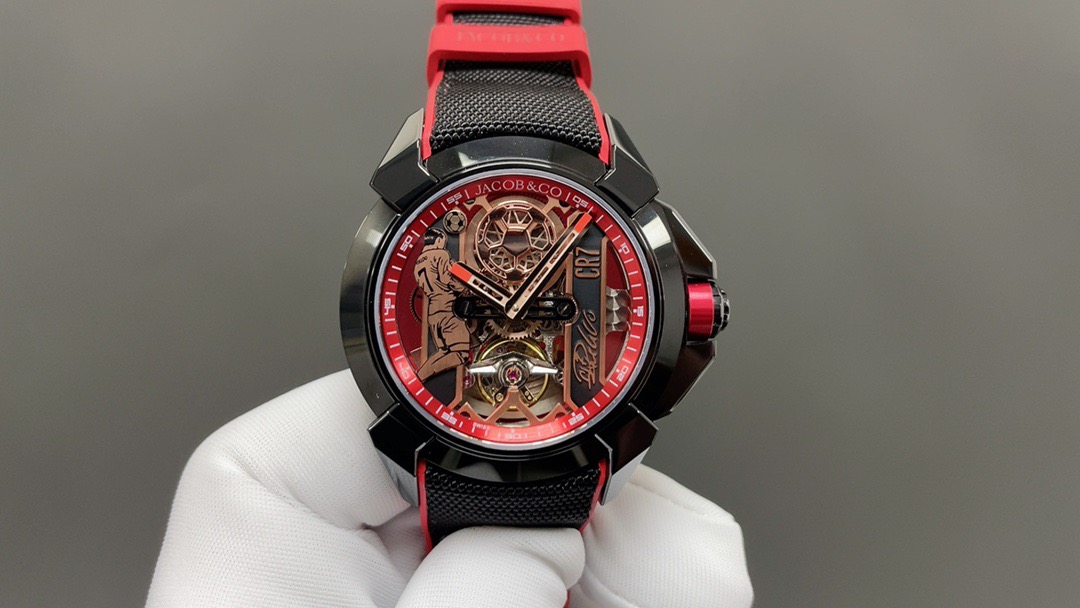 Jacob & Co Epic X CR7 Limited Edition Skeleton Automatic Mechanical Watch Cristiano Ronaldo Signature Dial 44mm