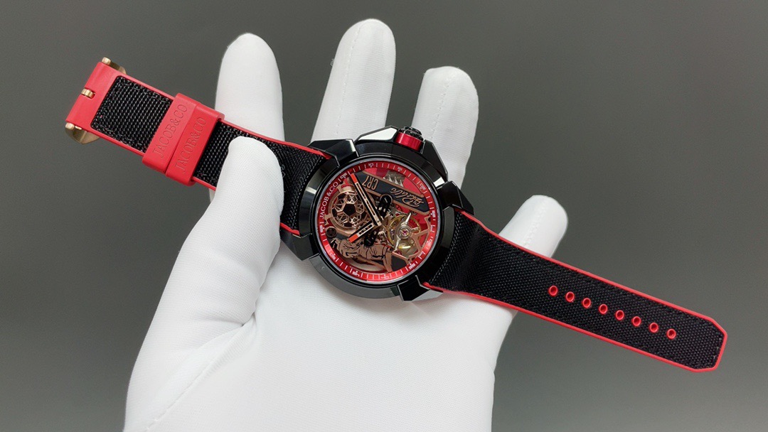 Jacob & Co Epic X CR7 Limited Edition Skeleton Automatic Mechanical Watch Cristiano Ronaldo Signature Dial 44mm
