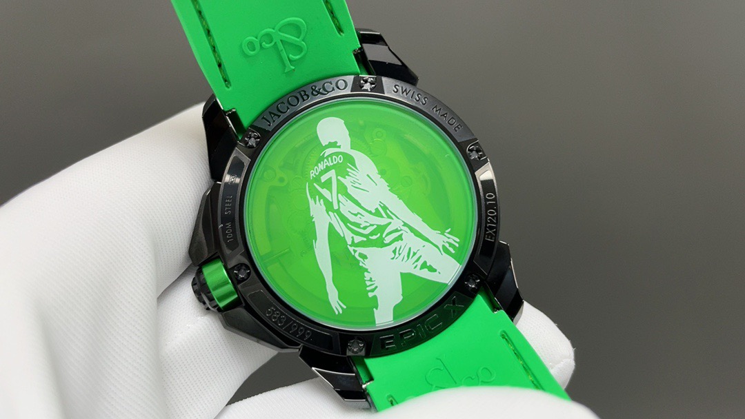 Jacob & Co Epic X CR7 Limited Edition Skeleton Automatic Mechanical Watch Cristiano Ronaldo Signature Dial 44mm
