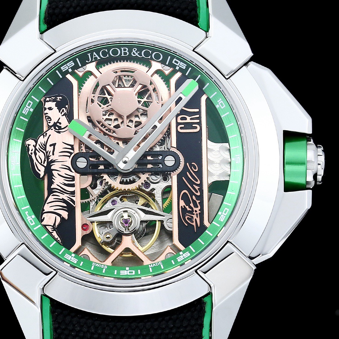 Jacob & Co Epic X CR7 Limited Edition Skeleton Automatic Mechanical Watch Cristiano Ronaldo Signature Dial 44mm