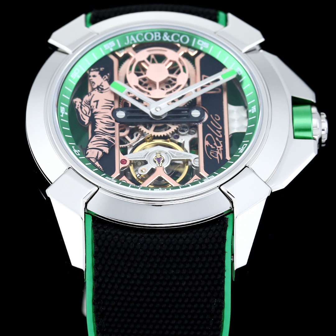 Jacob & Co Epic X CR7 Limited Edition Skeleton Automatic Mechanical Watch Cristiano Ronaldo Signature Dial 44mm