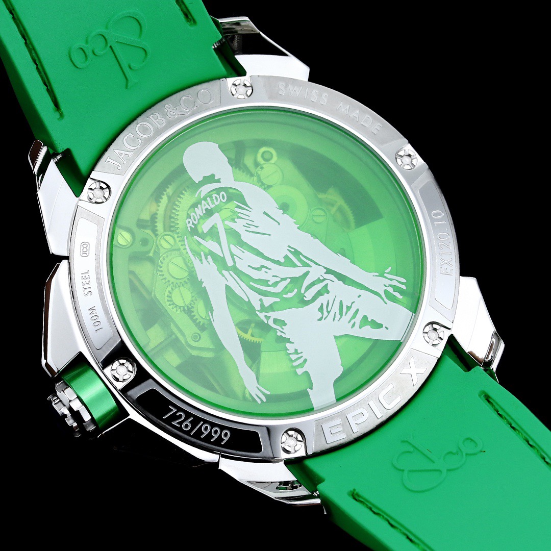 Jacob & Co Epic X CR7 Limited Edition Skeleton Automatic Mechanical Watch Cristiano Ronaldo Signature Dial 44mm