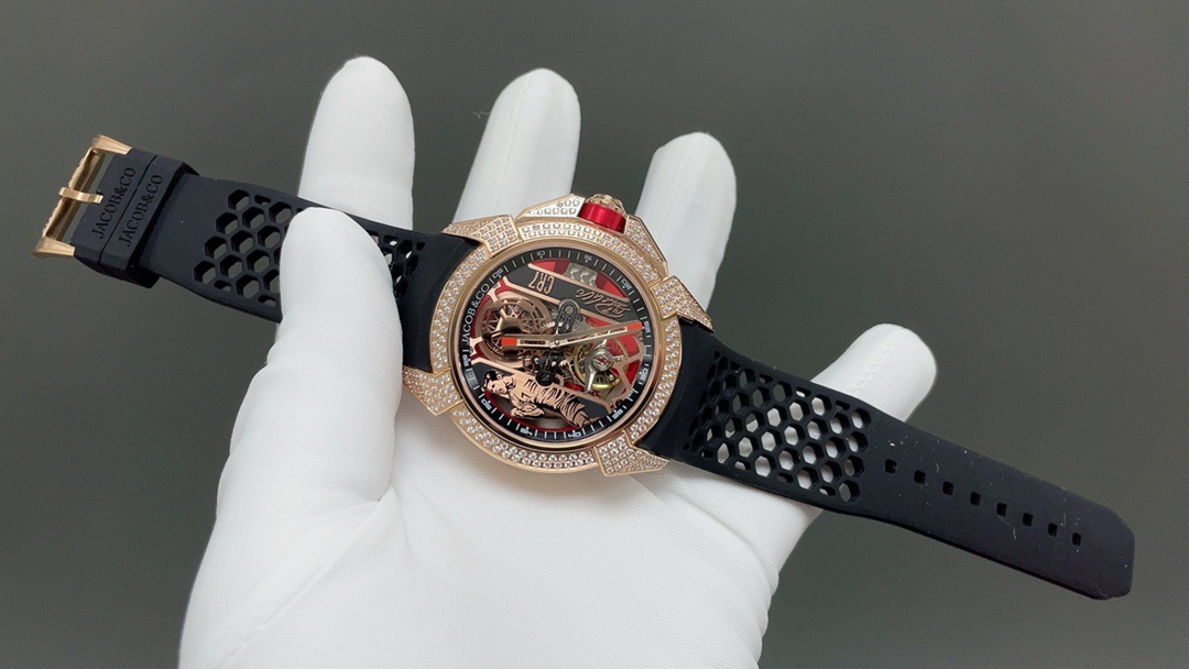 Jacob & Co Epic X CR7 Limited Edition Skeleton Automatic Mechanical Watch Cristiano Ronaldo Signature Dial 44mm