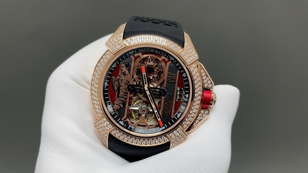 Jacob & Co Epic X CR7 Limited Edition Skeleton Automatic Mechanical Watch Cristiano Ronaldo Signature Dial 44mm