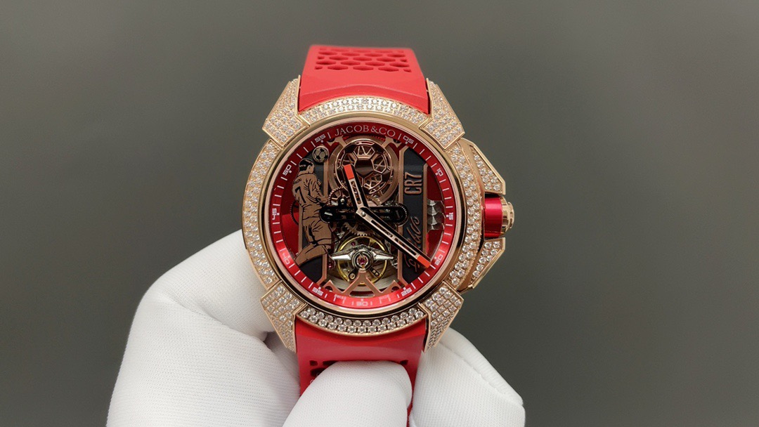 Jacob & Co Epic X CR7 Limited Edition Skeleton Automatic Mechanical Watch Cristiano Ronaldo Signature Dial 44mm