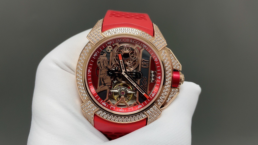 Jacob & Co Epic X CR7 Limited Edition Skeleton Automatic Mechanical Watch Cristiano Ronaldo Signature Dial 44mm