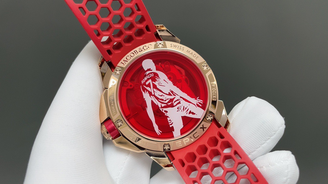 Jacob & Co Epic X CR7 Limited Edition Skeleton Automatic Mechanical Watch Cristiano Ronaldo Signature Dial 44mm