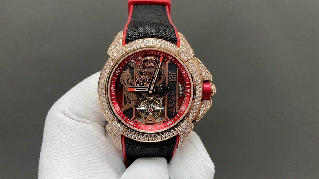 Jacob & Co Epic X CR7 Limited Edition Skeleton Automatic Mechanical Watch Cristiano Ronaldo Signature Dial 44mm