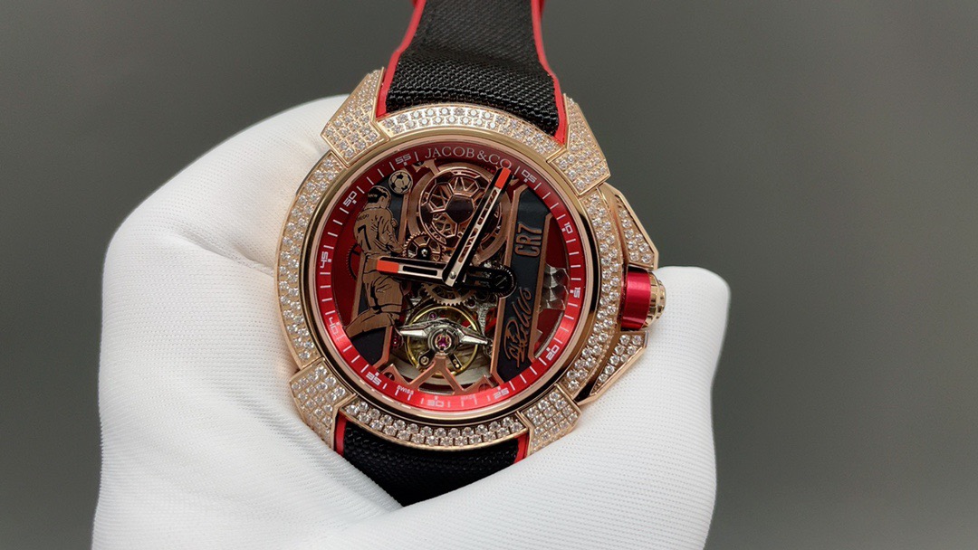 Jacob & Co Epic X CR7 Limited Edition Skeleton Automatic Mechanical Watch Cristiano Ronaldo Signature Dial 44mm