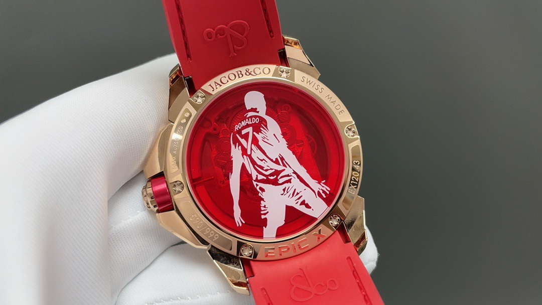 Jacob & Co Epic X CR7 Limited Edition Skeleton Automatic Mechanical Watch Cristiano Ronaldo Signature Dial 44mm