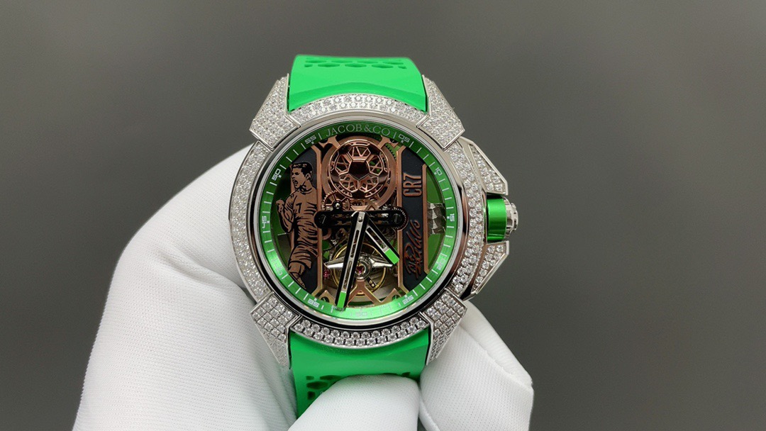 Jacob & Co Epic X CR7 Limited Edition Skeleton Automatic Mechanical Watch Cristiano Ronaldo Signature Dial 44mm