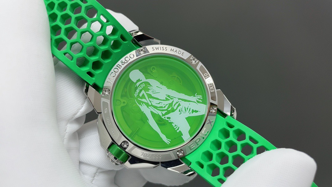 Jacob & Co Epic X CR7 Limited Edition Skeleton Automatic Mechanical Watch Cristiano Ronaldo Signature Dial 44mm