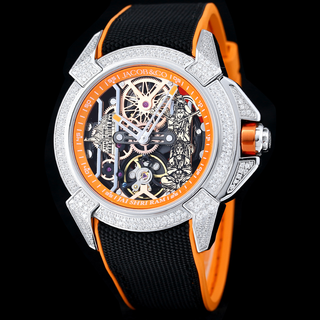 Jacob & Co Epic X Ram Janmabhoomi Special Edition Skeleton Automatic Watch 44mm Stainless Steel