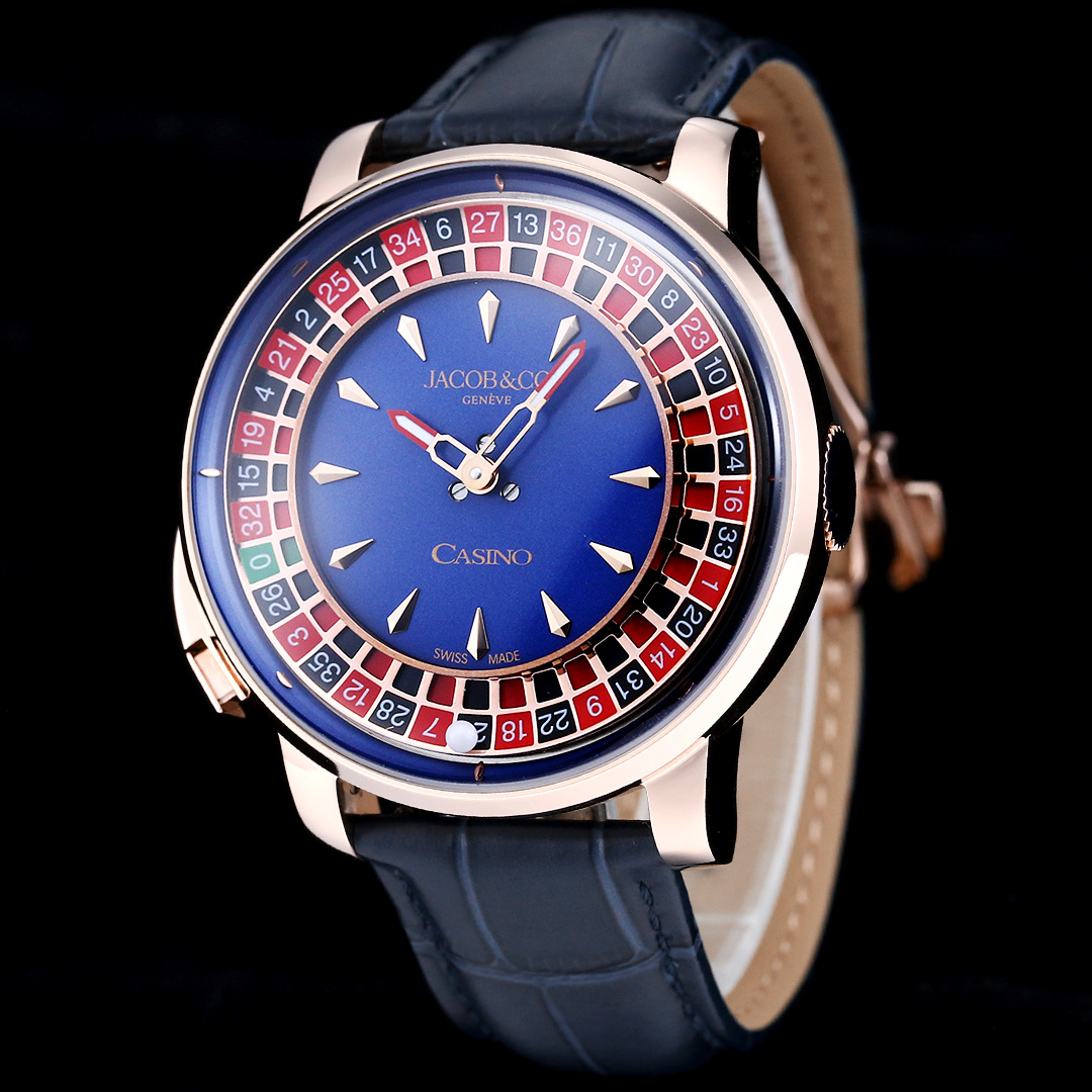 Jacob & Co Casino Tourbillon Roulette Watch Neymar Edition Swiss Automatic Mechanical Watch 44mm