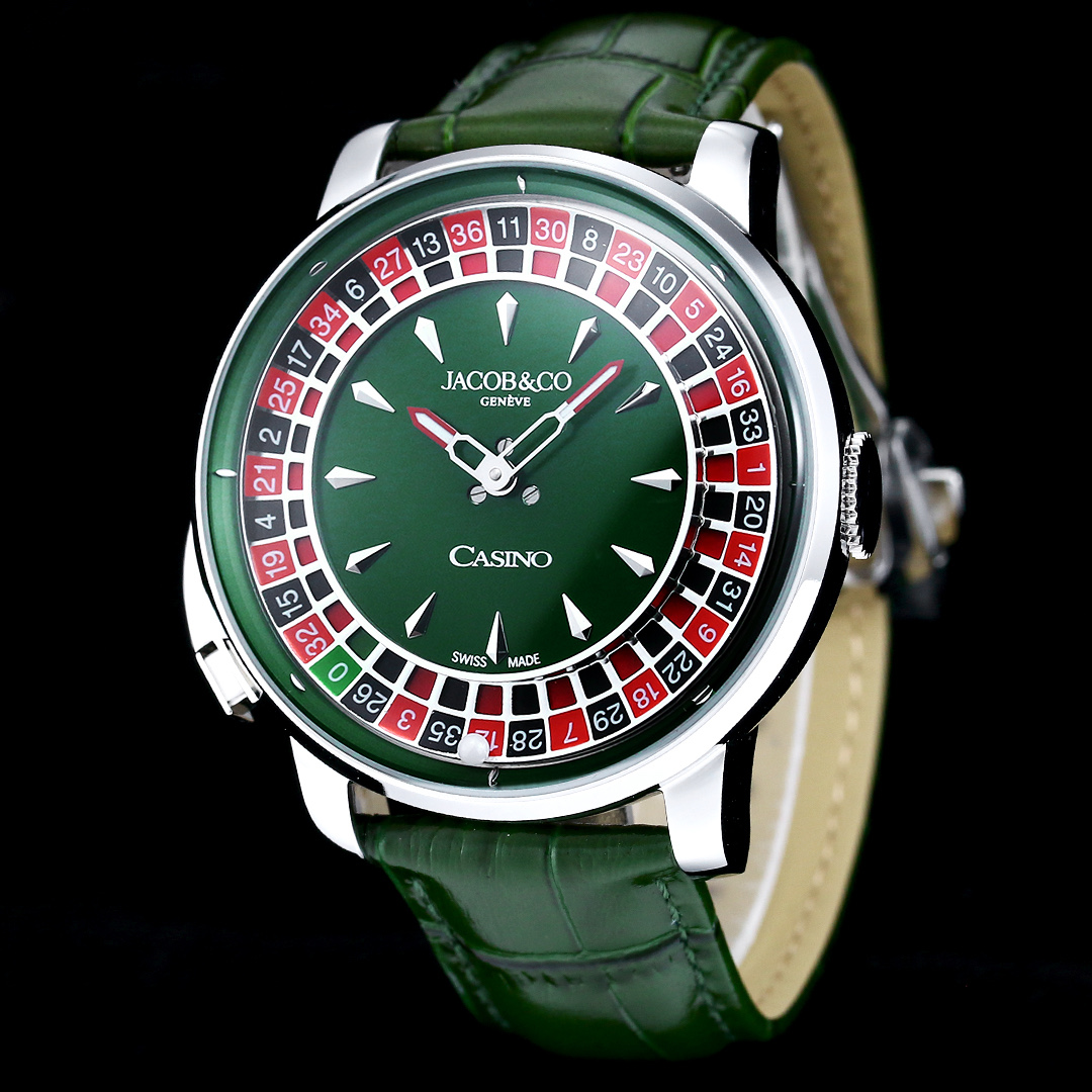 Jacob & Co Casino Tourbillon Roulette Watch Neymar Edition Swiss Automatic Mechanical Watch 44mm
