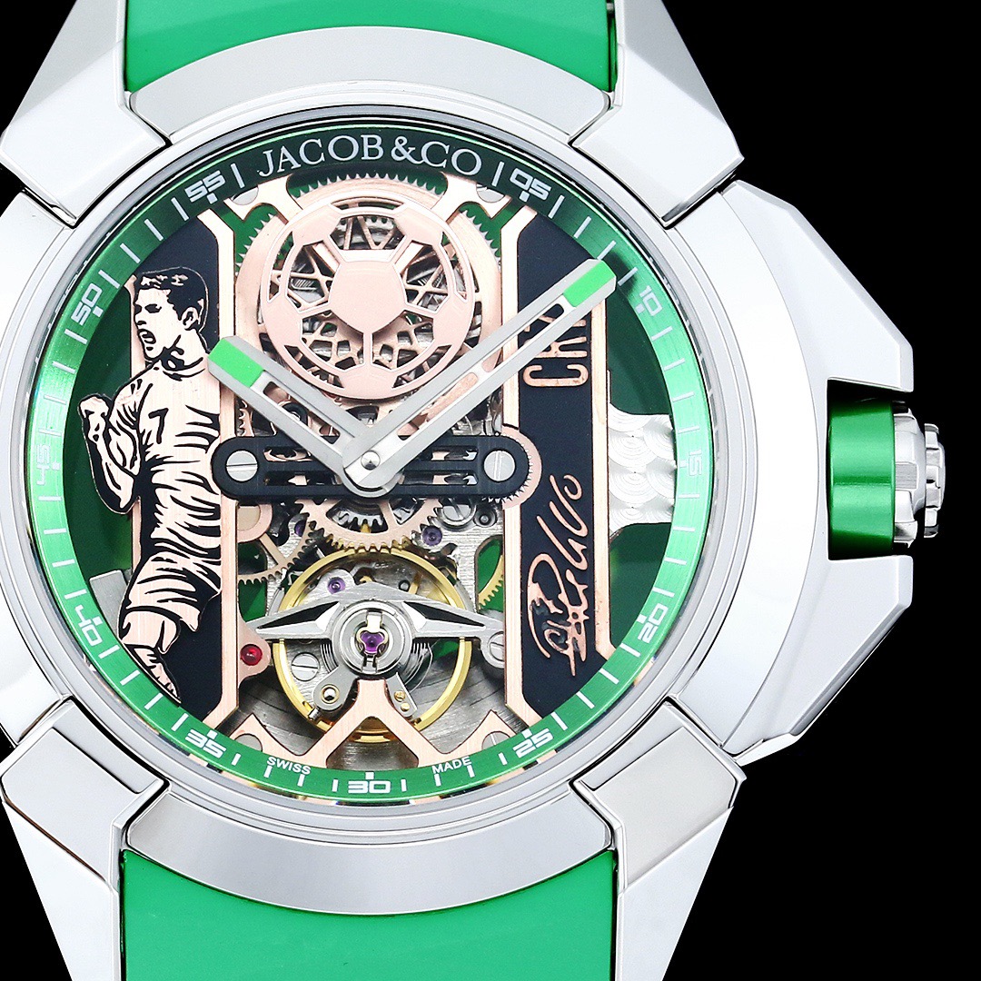 Jacob & Co Epic X CR7 Limited Edition Skeleton Automatic Mechanical Watch Cristiano Ronaldo Signature Dial 44mm