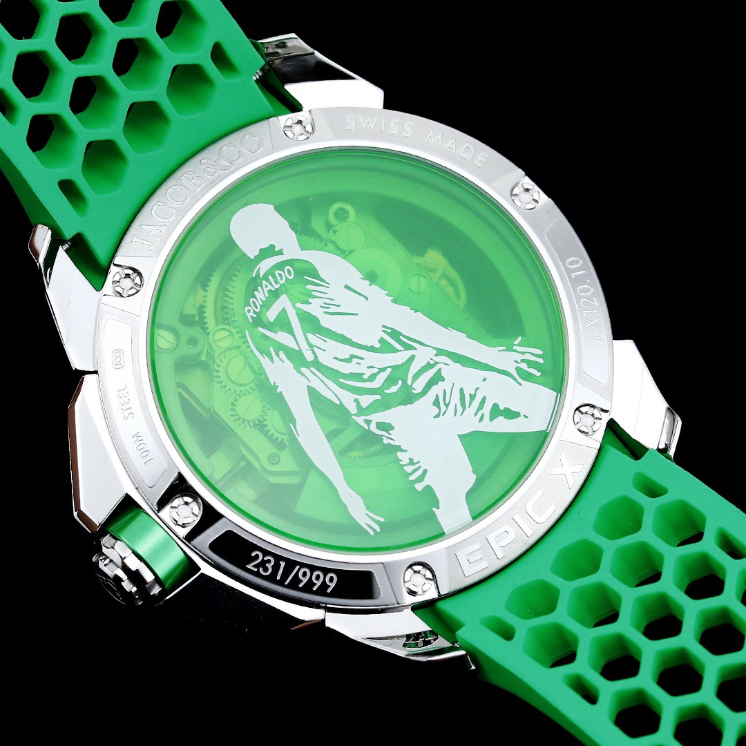 Jacob & Co Epic X CR7 Limited Edition Skeleton Automatic Mechanical Watch Cristiano Ronaldo Signature Dial 44mm