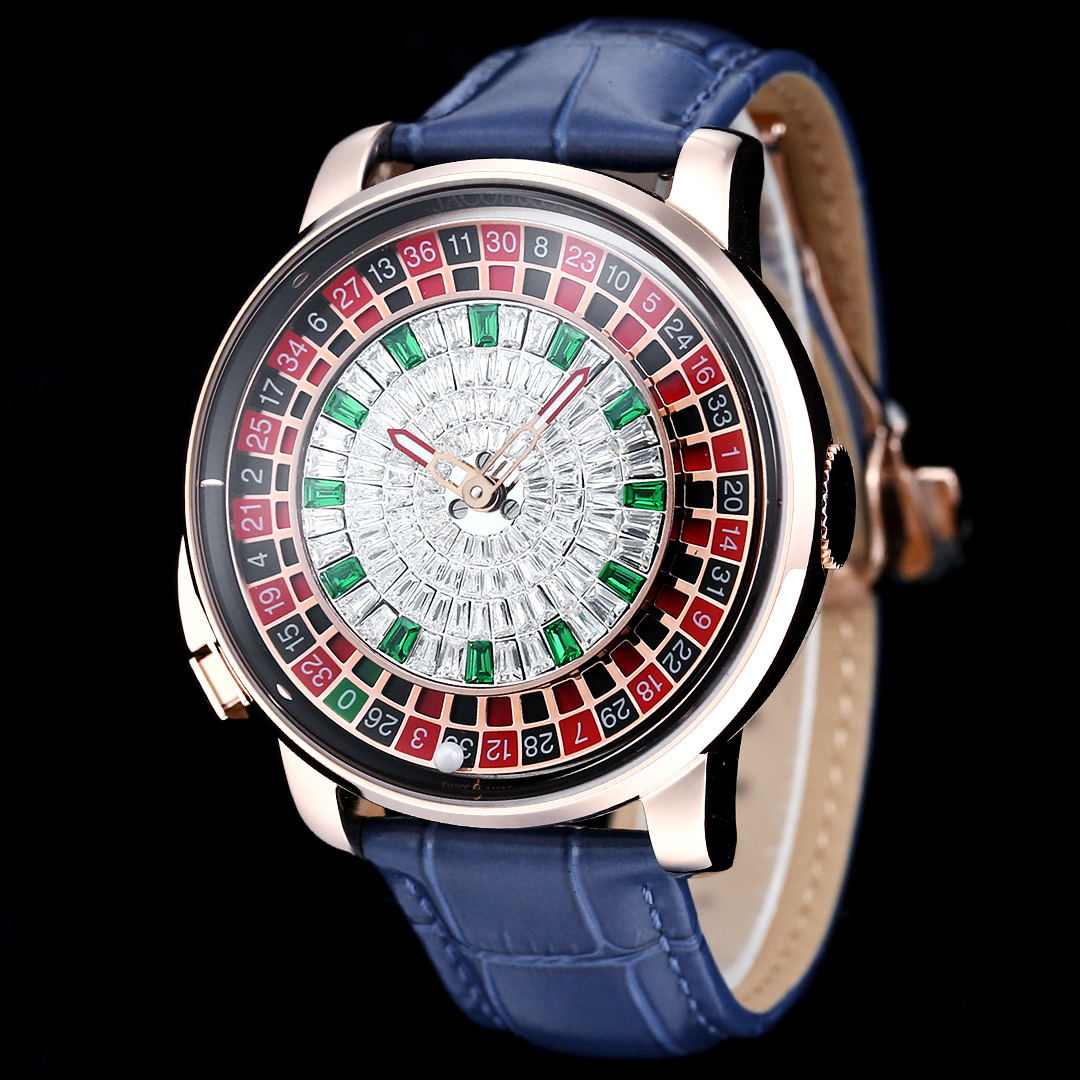 Jacob & Co Casino Tourbillon Roulette Watch Neymar Edition Swiss Automatic Mechanical Watch 44mm