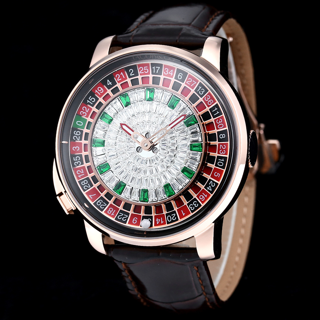 Jacob & Co Casino Tourbillon Roulette Watch Neymar Edition Swiss Automatic Mechanical Watch 44mm