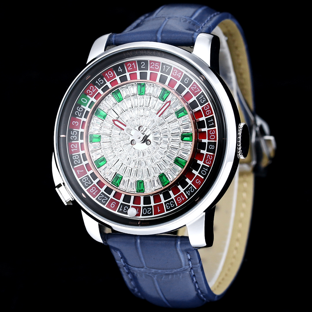 Jacob & Co Casino Tourbillon Roulette Watch Neymar Edition Swiss Automatic Mechanical Watch 44mm