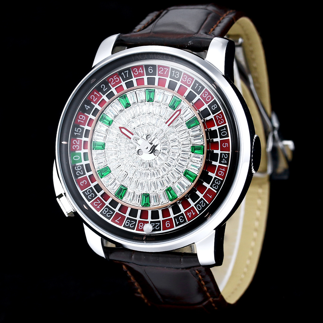 Jacob & Co Casino Tourbillon Roulette Watch Neymar Edition Swiss Automatic Mechanical Watch 44mm