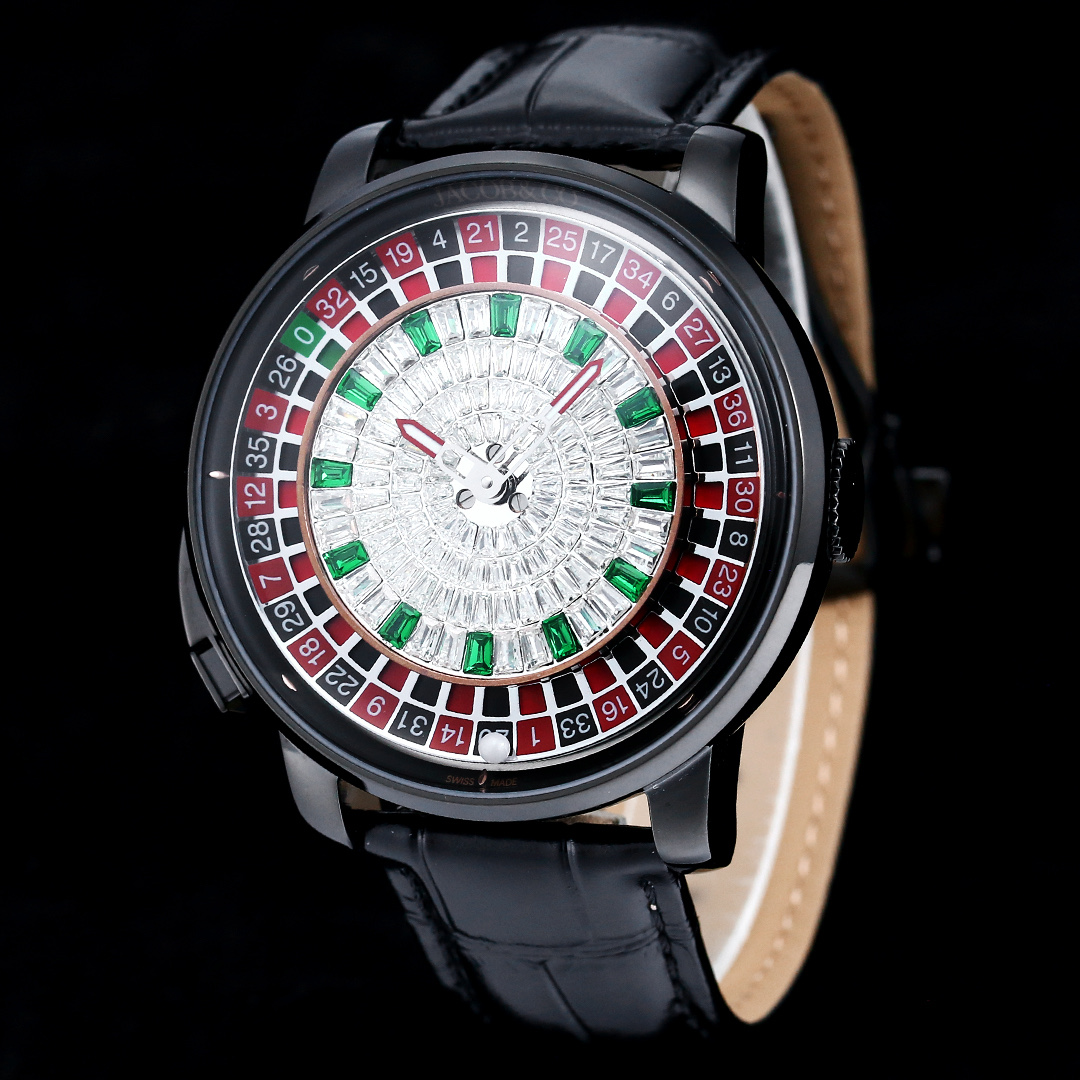 Jacob & Co Casino Tourbillon Roulette Watch Neymar Edition Swiss Automatic Mechanical Watch 44mm