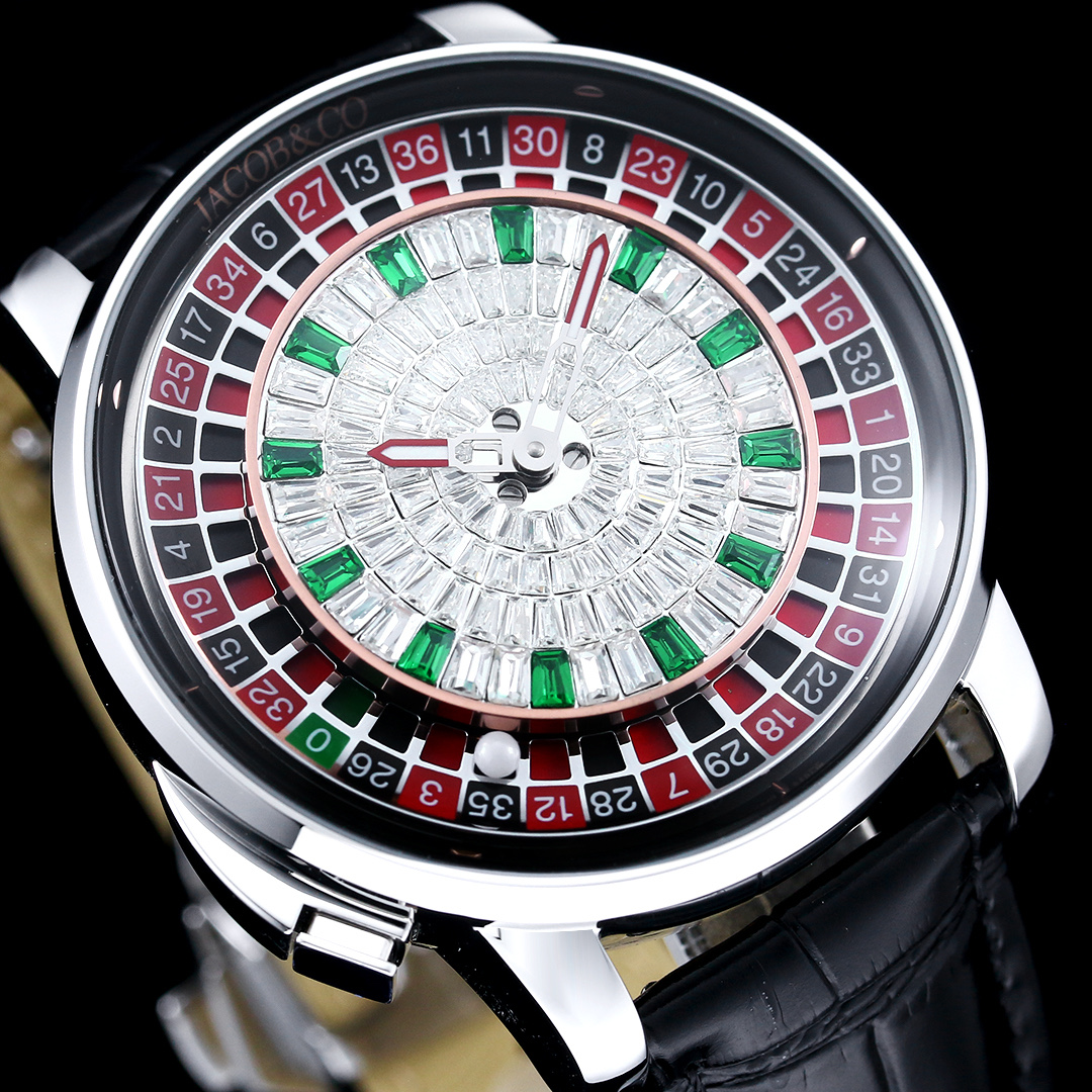 Jacob & Co Casino Tourbillon Roulette Watch Neymar Edition Swiss Automatic Mechanical Watch 44mm