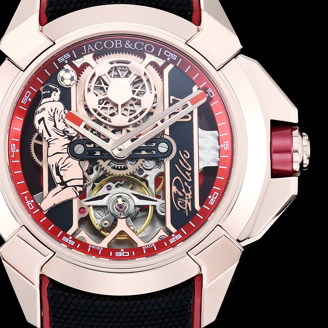 Jacob & Co Epic X CR7 Limited Edition Skeleton Automatic Mechanical Watch Cristiano Ronaldo Signature Dial 44mm