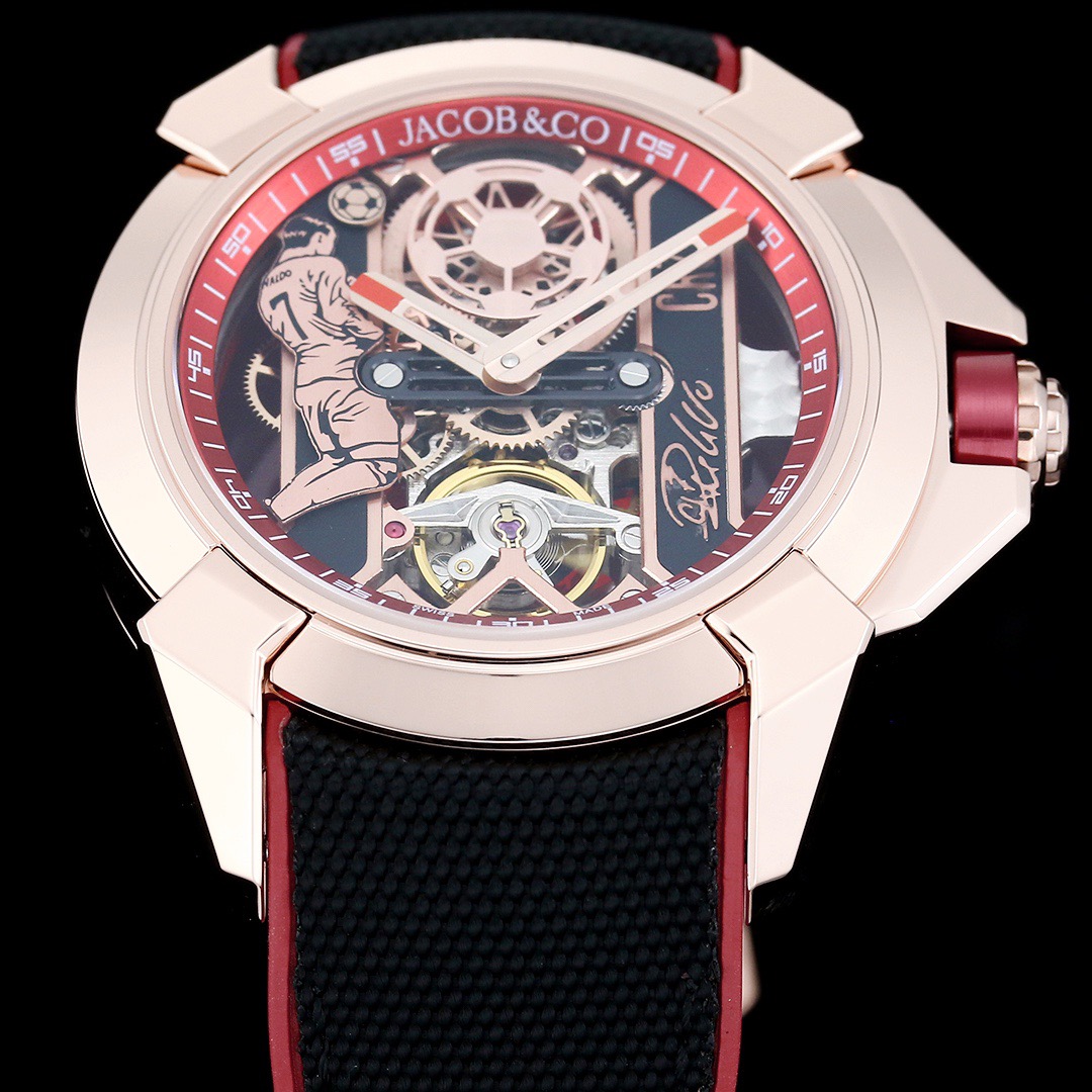 Jacob & Co Epic X CR7 Limited Edition Skeleton Automatic Mechanical Watch Cristiano Ronaldo Signature Dial 44mm