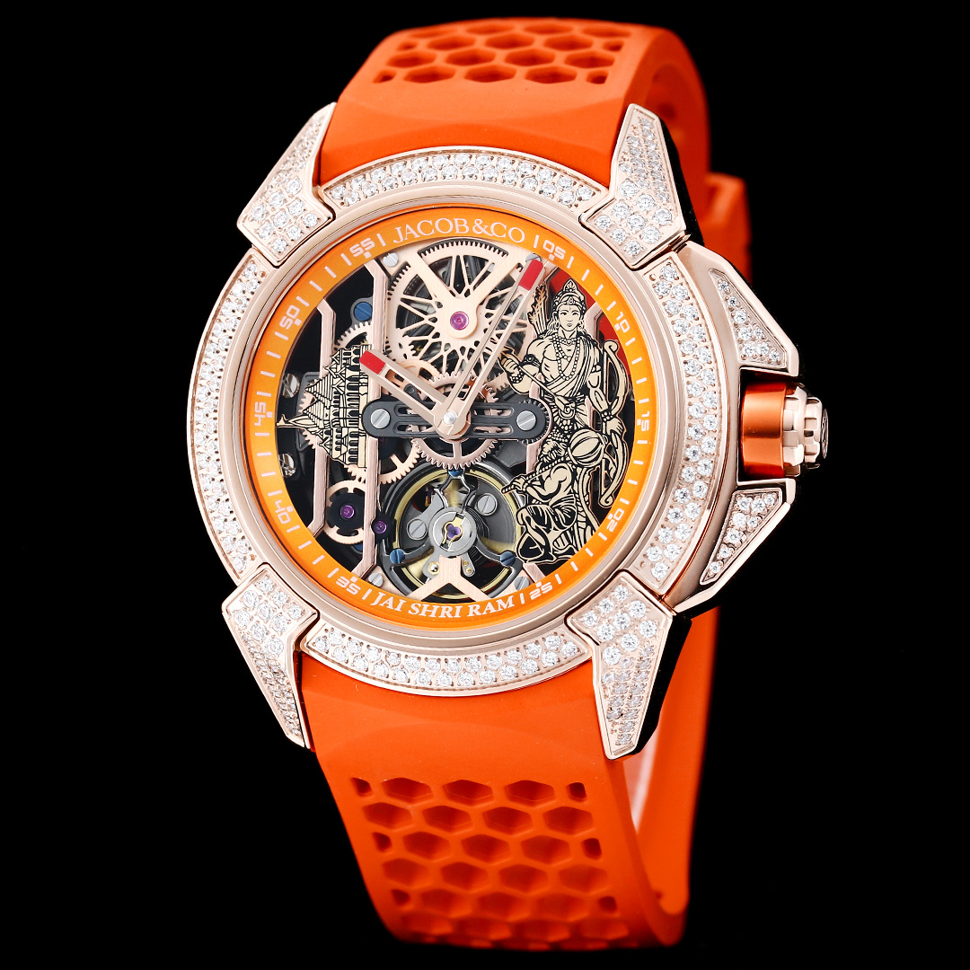 Jacob & Co Epic X Ram Janmabhoomi Special Edition Skeleton Automatic Watch 44mm Stainless Steel
