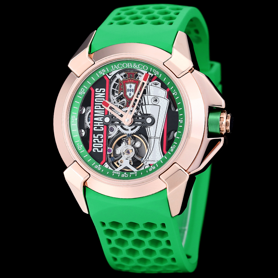 Jacob & Co Epic X CR7 Limited Edition Skeleton Automatic Mechanical Watch Cristiano Ronaldo Signature Dial 44mm