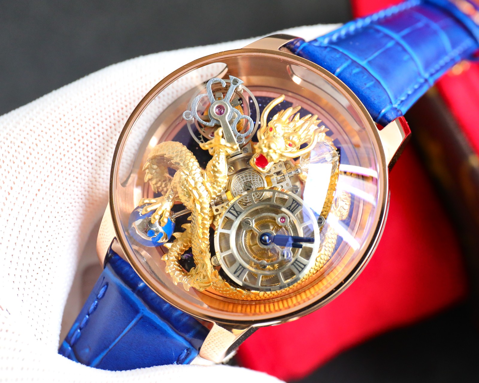 Jacob & Co Astronomia Dragon Art Double Axis Tourbillon Watch 47mm