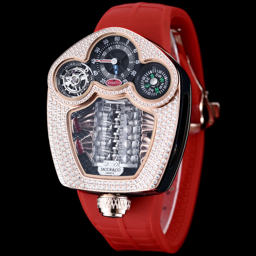 Jacob & Co Bugatti Tourbillon W16 Engine Automatic Mechanical Watch