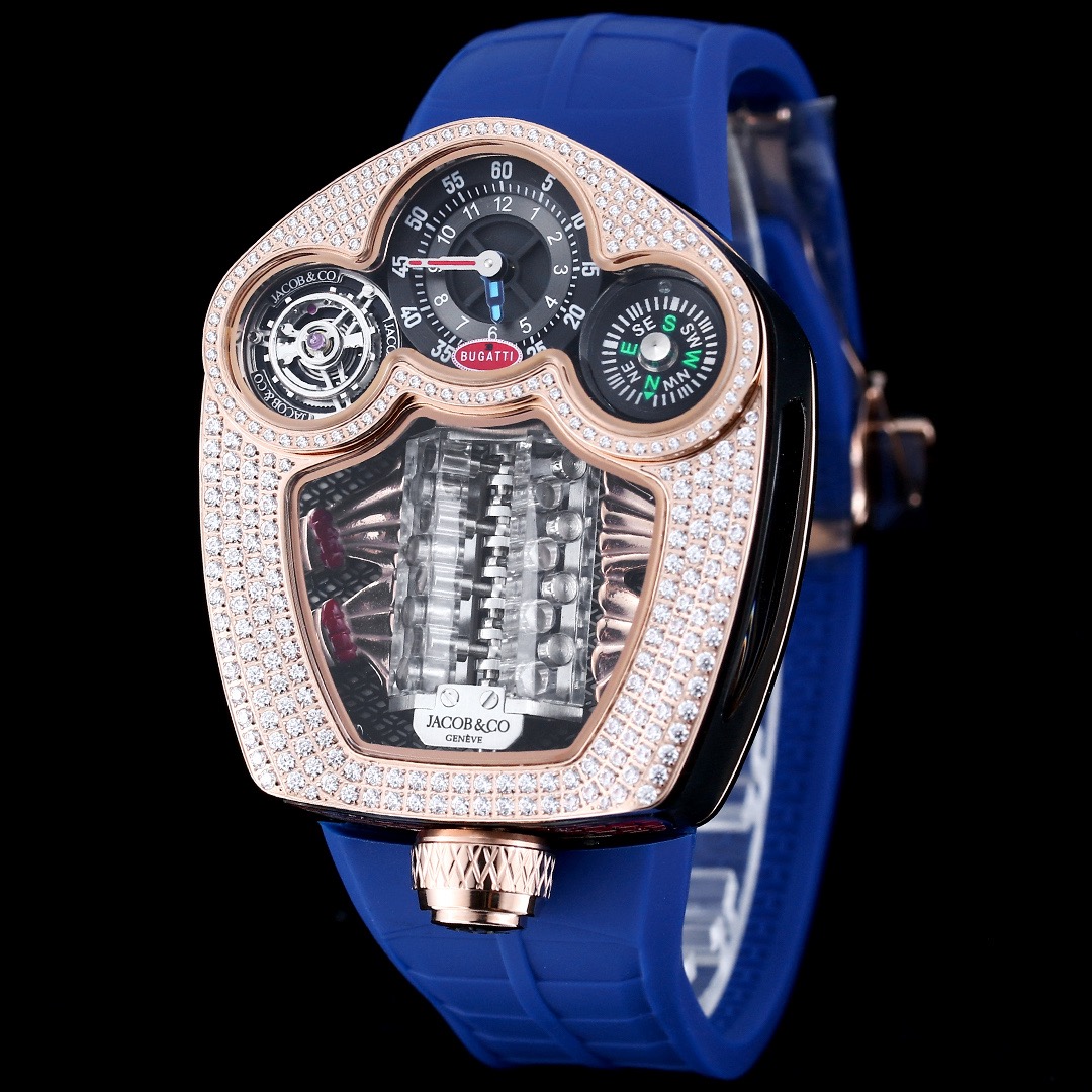 Jacob & Co Bugatti Tourbillon W16 Engine Automatic Mechanical Watch
