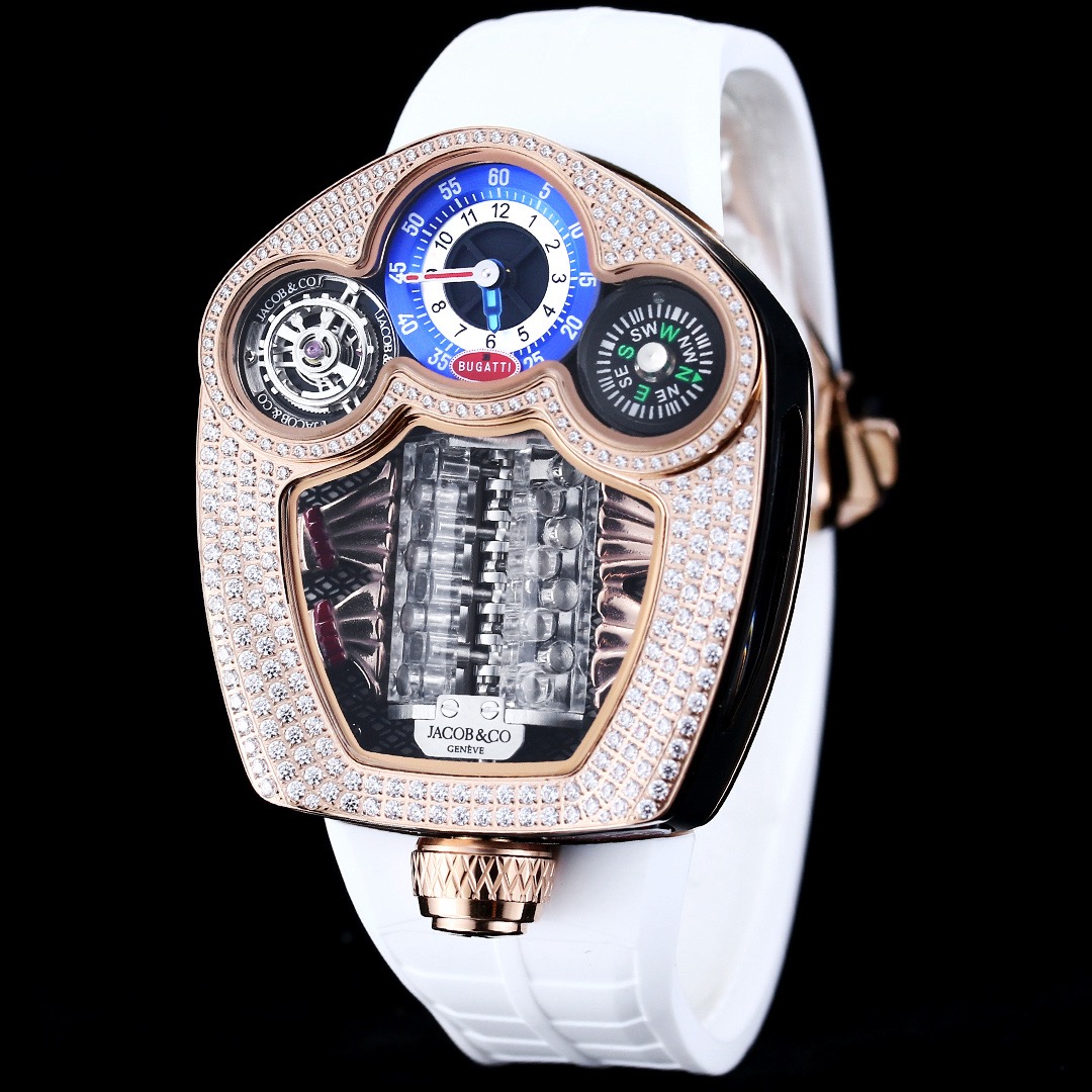 Jacob & Co Bugatti Tourbillon W16 Engine Automatic Mechanical Watch