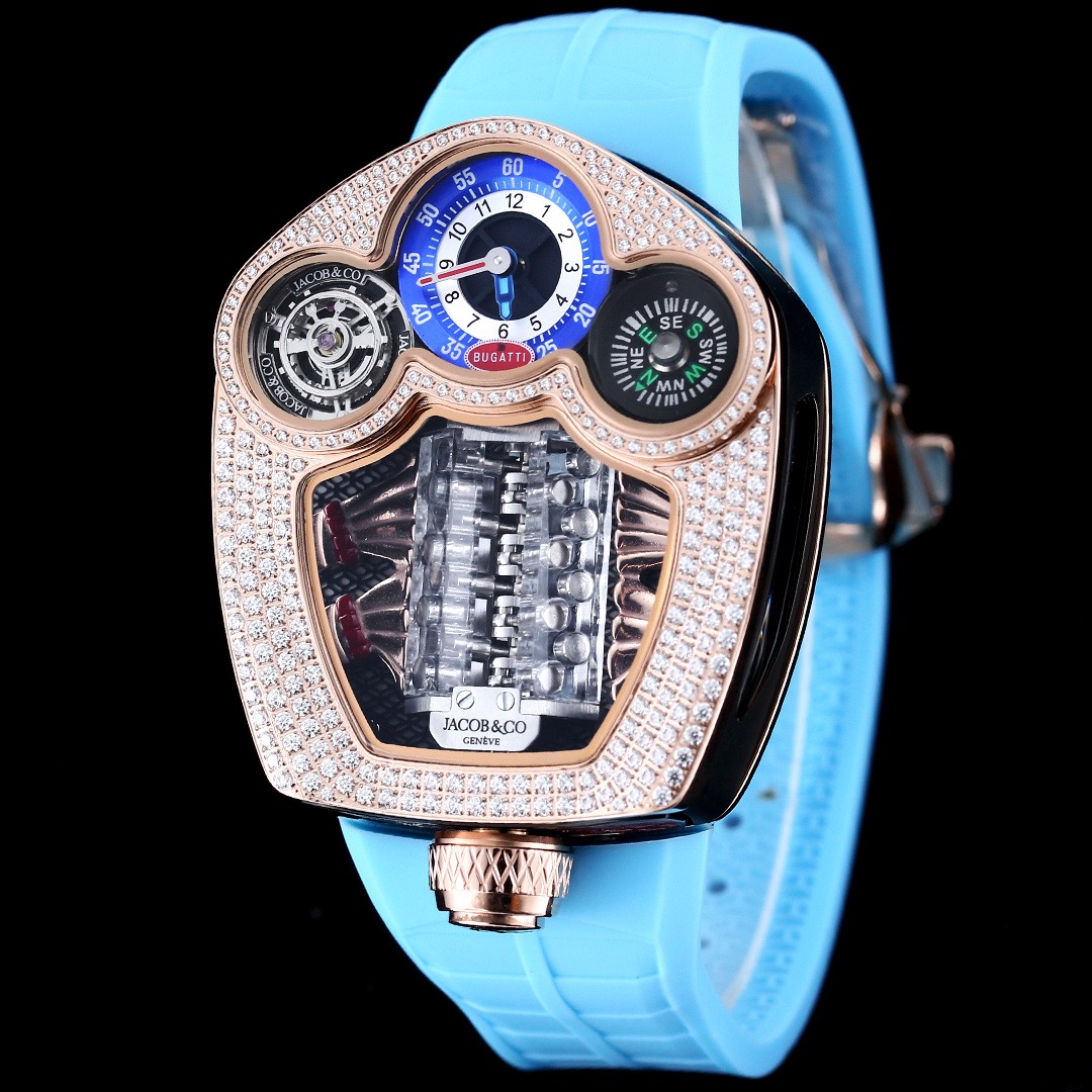 Jacob & Co Bugatti Tourbillon W16 Engine Automatic Mechanical Watch