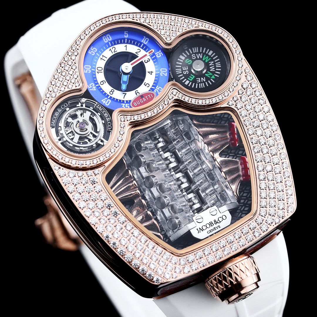 Jacob & Co Bugatti Tourbillon W16 Engine Automatic Mechanical Watch