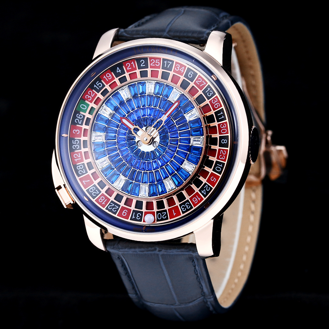 Jacob & Co Casino Tourbillon Roulette Watch Neymar Edition Swiss Automatic Mechanical Watch 44mm