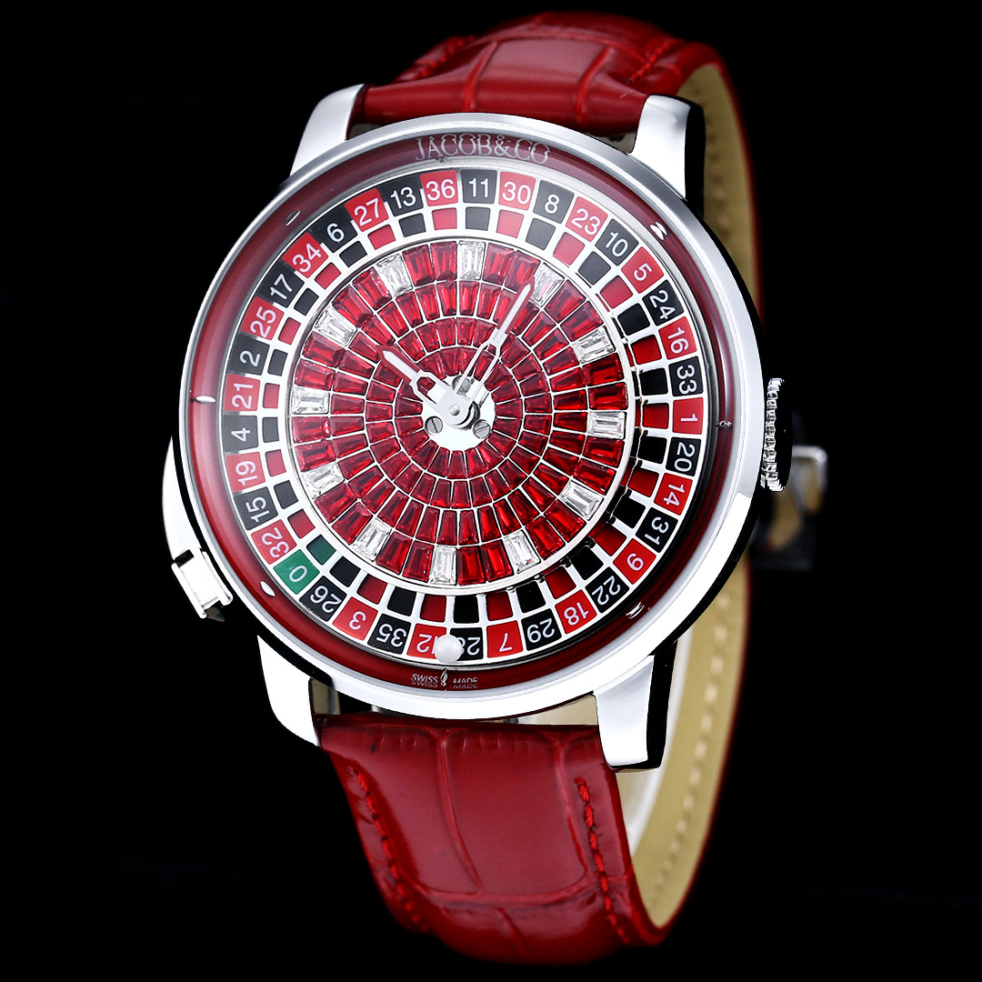 Jacob & Co Casino Tourbillon Roulette Watch Neymar Edition Swiss Automatic Mechanical Watch 44mm