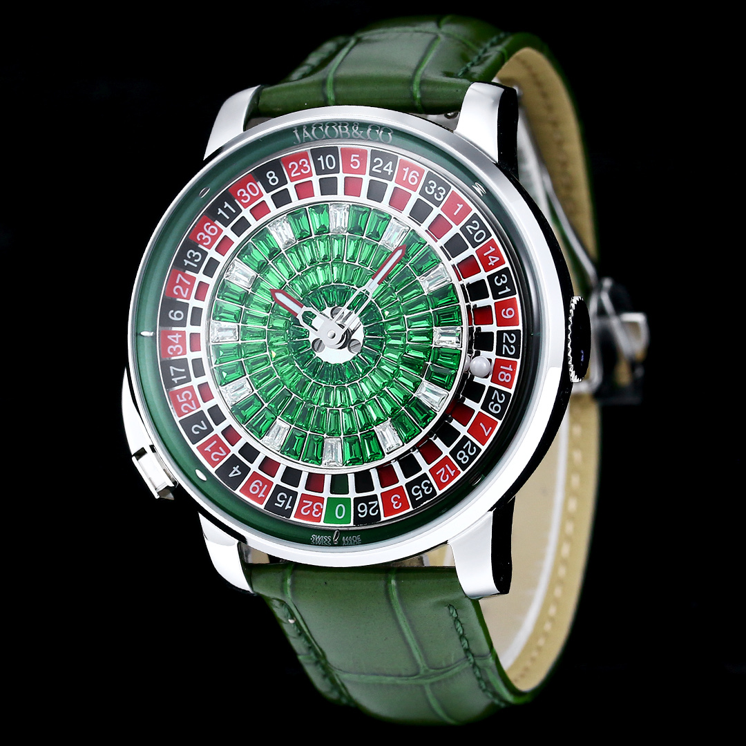 Jacob & Co Casino Tourbillon Roulette Watch Neymar Edition Swiss Automatic Mechanical Watch 44mm