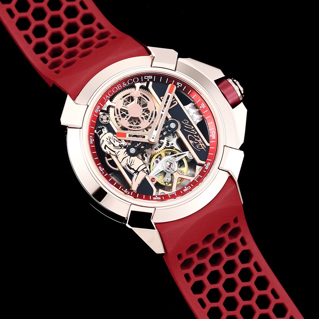 Jacob & Co Epic X CR7 Limited Edition Skeleton Automatic Mechanical Watch Cristiano Ronaldo Signature Dial 44mm