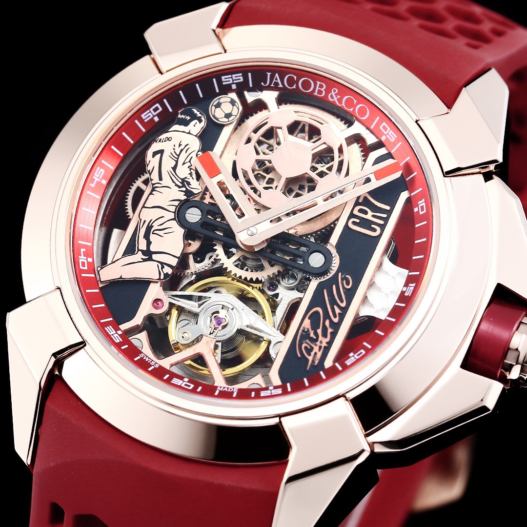 Jacob & Co Epic X CR7 Limited Edition Skeleton Automatic Mechanical Watch Cristiano Ronaldo Signature Dial 44mm