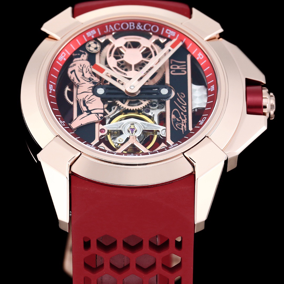 Jacob & Co Epic X CR7 Limited Edition Skeleton Automatic Mechanical Watch Cristiano Ronaldo Signature Dial 44mm