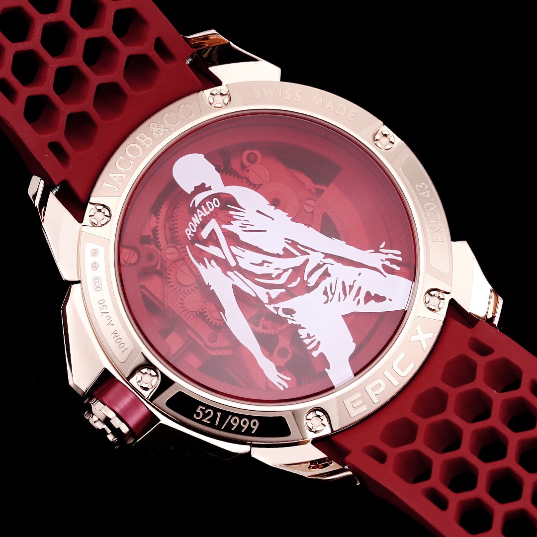 Jacob & Co Epic X CR7 Limited Edition Skeleton Automatic Mechanical Watch Cristiano Ronaldo Signature Dial 44mm