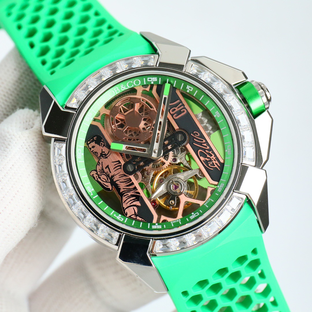 Jacob & Co Epic X CR7 Limited Edition Skeleton Automatic Mechanical Watch Cristiano Ronaldo Signature Dial 44mm