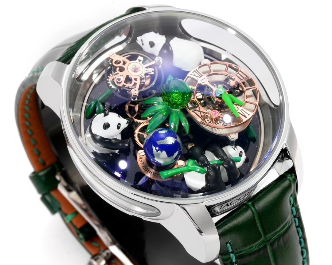Jacob & Co Astronomia Art Panda Double Axis Tourbillon Watch 47mm
